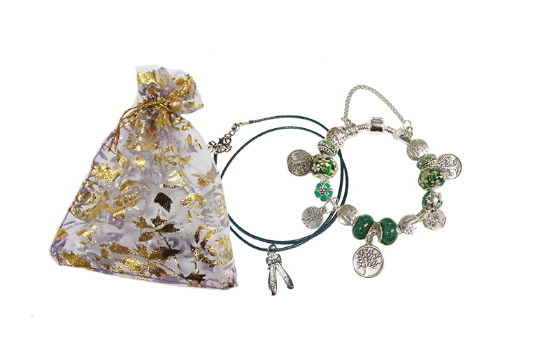 Pump Neckless, Irish Charm Bracelet with Free Gift Bag
