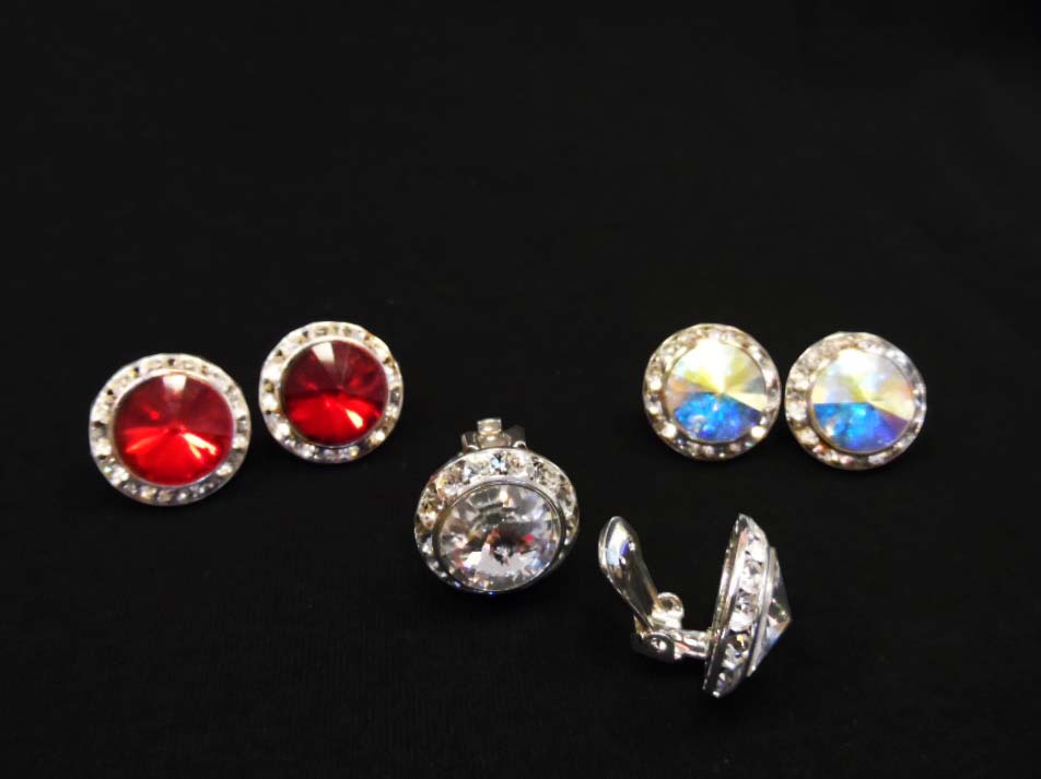 AB Button Earrings CLIP ON