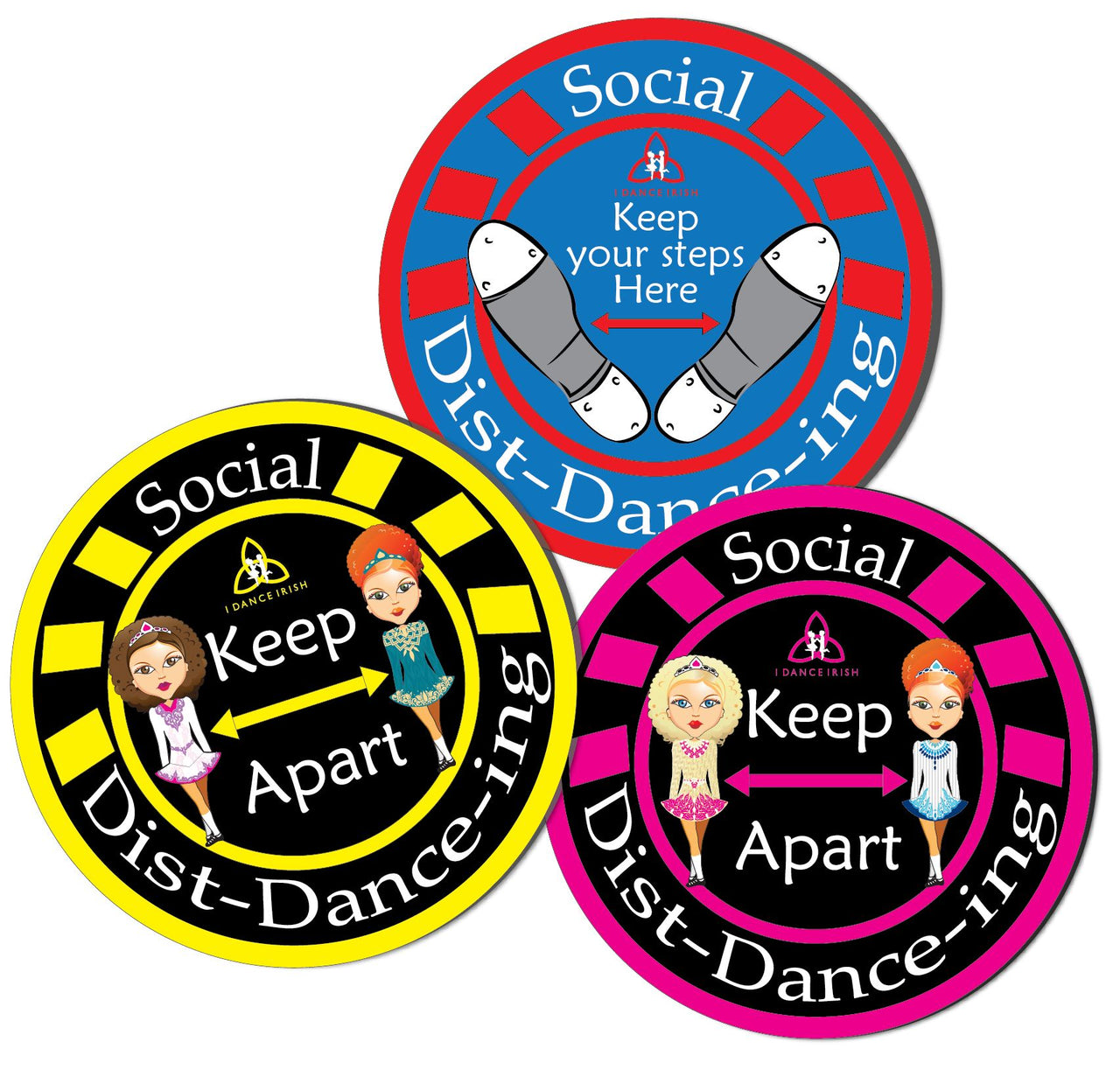 Social distancing stickers pack of 10